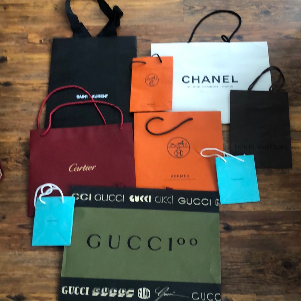 9 Piece Lot of Designer Shopping Bags